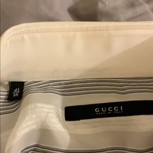 Gucci black/white/gray stripe silk 16 41